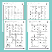 Libro De Crossword Matemático Para Niños Edad 5-8 Años Juego Criss Cross De Suma Resta Multiplicación Y División Montessori - details 9