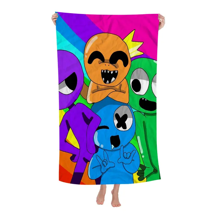 Toalla De Playa Animada Amigos Arcoíris Blanca Absorbente Y Suave Para Niños Regalo Ideal Para Viajes Camping Gimnasio Tamaño 30x60 Cm - 1