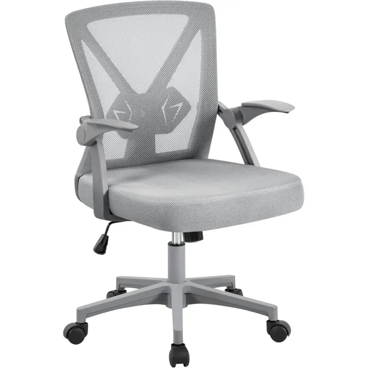 Silla de Oficina Silla de Trabajo con Reposabrazo Ajustable Silla Ergonomica Silla Negra Altura Ajustable Malla MAX Carga 136 KG Silla de Despacho Gris - 1