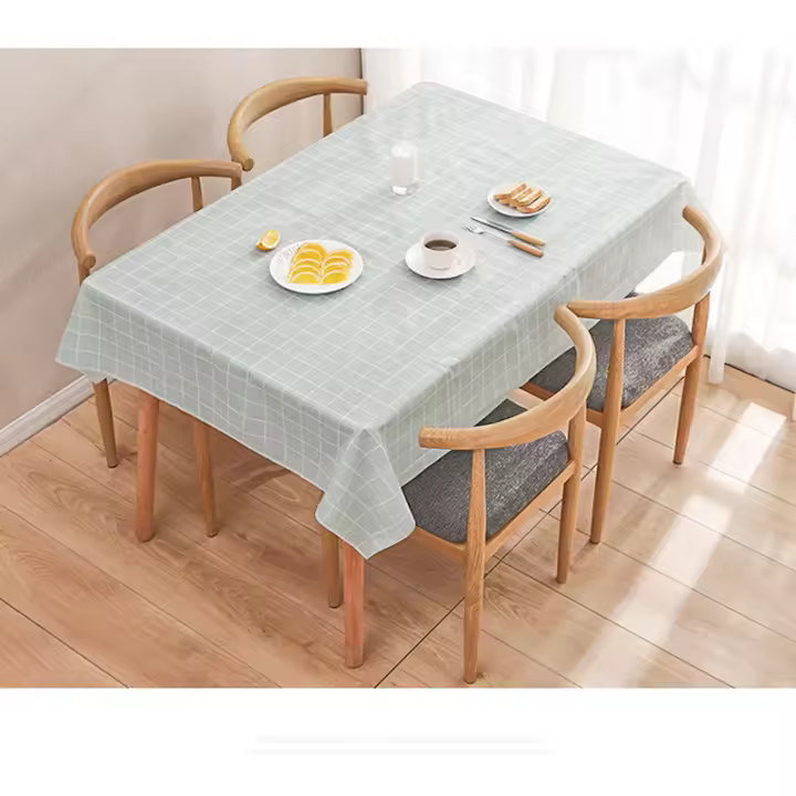 Mantel Rectangular De Plástico PEVA Transparente Y Delgado Impermeable Y Resistente Al Aceite Para Comedor Cocina Y Exterior - 1