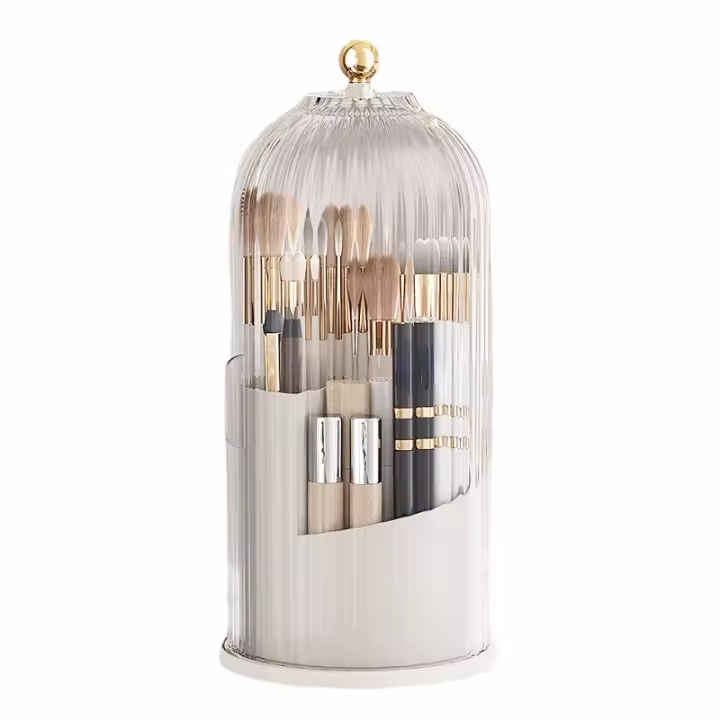 Caja De Almacenamiento Para Maquillaje Rotatoria Organizador De Pinceles Y Labiales Sombras De Ojos Para Mesita De Noche - 1