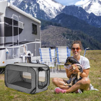 Casa Portátil Para Perros Plegable Pop up Crating De Viaje Para Pequeños Perros Canopy De Acampar Cages Para Mascotas Interiores Y Exteriores - details 1