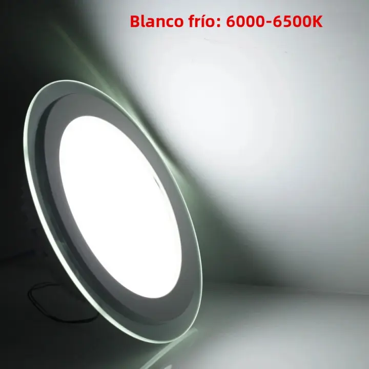 Lámpara De Techo Recubierta De Vidrio LED Redonda 6W 9W 12W 18W 24W Luz De Punto Interior AC110V 220V Aluminio Panel LED Integrado - 1