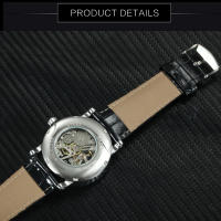 Reloj Mécanico De Lujo Para Hombre WINNER Diseño Minimalista Con Manos Luminosas Cuerda De Correa De Cuero Casual Adecuado Para Negocios - details 3