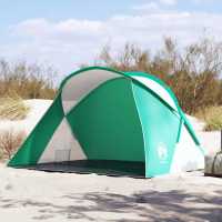 vidaXL Tienda de playa 2 personas impermeable apertura rápida azul en color Azul celeste/Gris/Verde mar - details 2