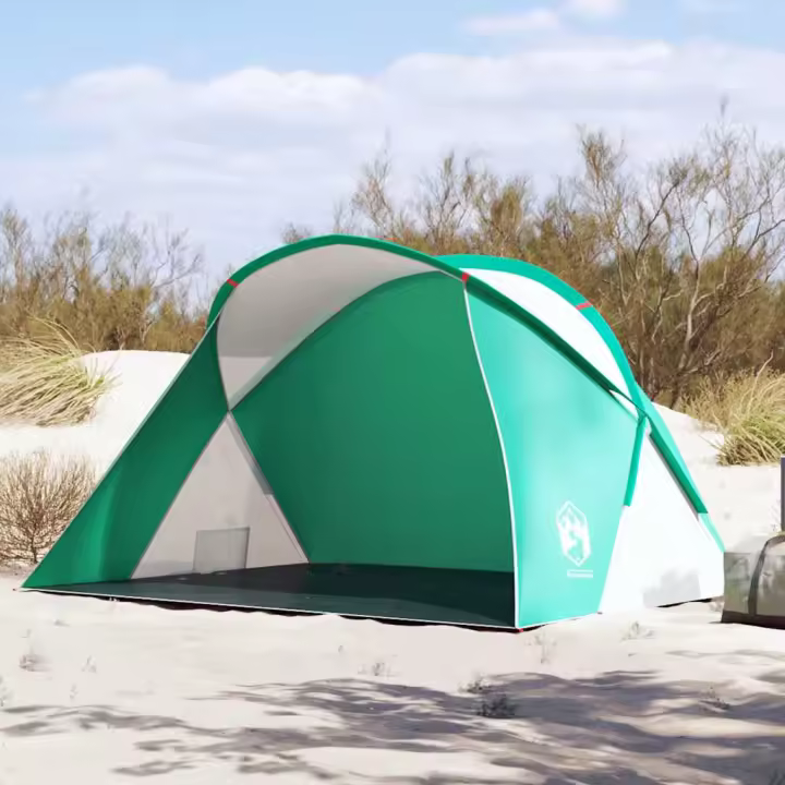 vidaXL Tienda de playa 2 personas impermeable apertura rápida azul en color Azul celeste/Gris/Verde mar - 1