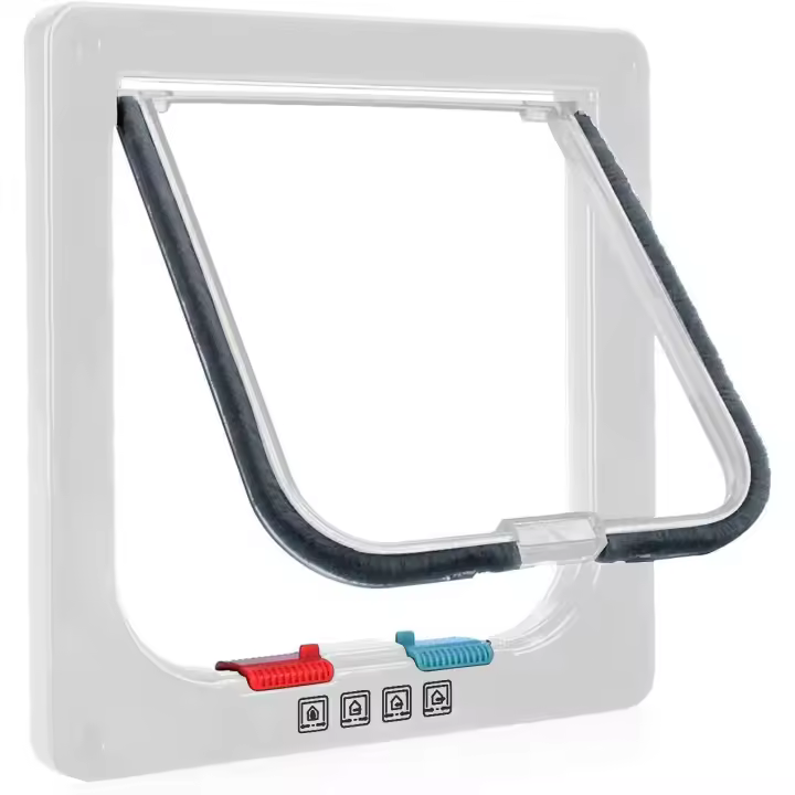 Puerta para gatos, cerradura manual de 4 vías, ahorro de energía, protección contra el frío, práctica, perros pequeños, fácil instalación y funcionamiento, versión mejorada. - 1