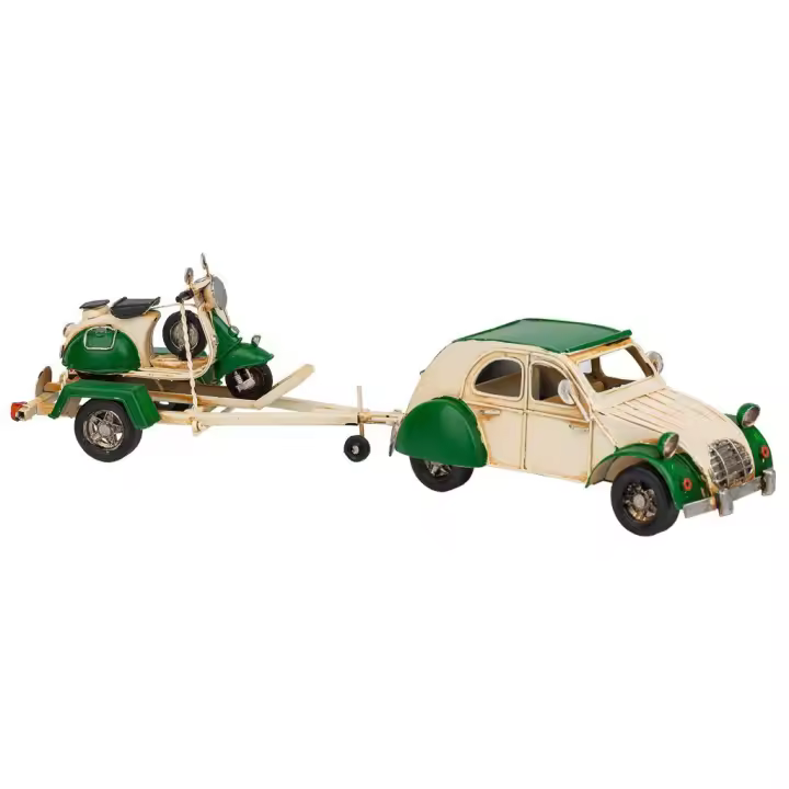 Coche Remolque Moto Metal Verde 9x41x9,5cm, El mejor complemento para tu hogar - 1