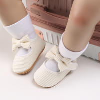 Zapatos De Princesa Para Bebé Niña En Lace Blanca Mocasines Con Lazo Y Borde Antideslizante De Goma Primera Calzado Para Caminar - details 65