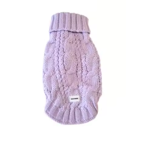 Jersey de lana para perro. Lana. Elástico, con cuello alto y con mangas. Color LILA. Marca Lila Dogs - 1