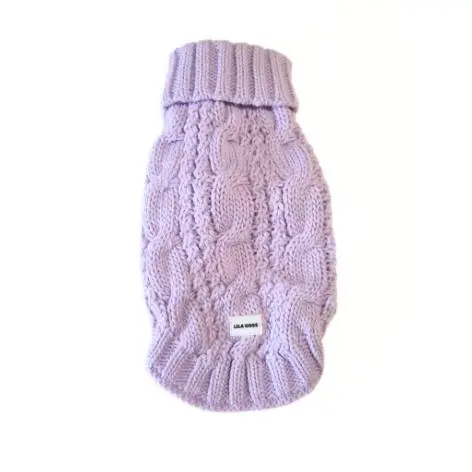 Jersey de lana para perro. Lana. Elástico, con cuello alto y con mangas. Color LILA. Marca Lila Dogs - 1