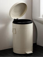 Cesta De Basura Redonda 5L Pedal Silencioso Estilo Romano Decoración De Habitación Caja De Limpieza Familiar Ecológica Metálica - details 13