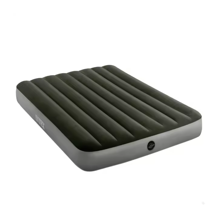 Colchón hinchable Intex Downy Full 2 personas bomba de pie gris 25x137x192 cm - 1