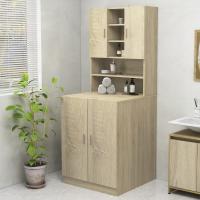 vidaXL Armario de Lavadora Madera Contrachapada Baño Aseo Color Gris sonoma,  Roble ahumado,  Marrón roble y mas - details 7