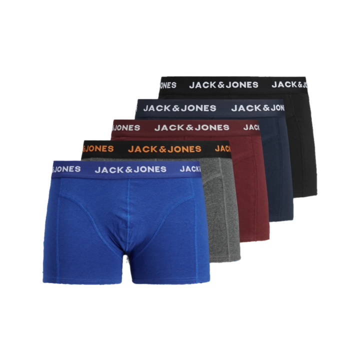 Jack & Jones Jacblack Friday - Pack de 5 Bóxers de Algodón Elástico para Hombre - Multicolor (12169662)