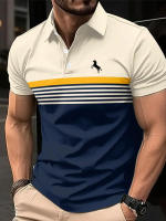 Camisa Polo Casual Para Hombre Con Estampado 3D De Caballo Y Diseño De Bloque De Colores Para Golf Estilo Deportivo Cuello Alto Manga Corta Para Verano - details 1