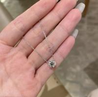 Collar de plata de ley 925 para mujer con solitario de circonita cúbica, joyería fina para regalar - details 3