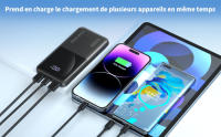 Power Bank 20.000mAh 22.5W Pequeña función de carga rápida Powerbank 1 USB-C 2 USB-A Mini Batería Externa para Teléfono Móvil Pantalla LCD para iPhone 17 16 15 14 13 Smartphones Viaje Camping - details 2