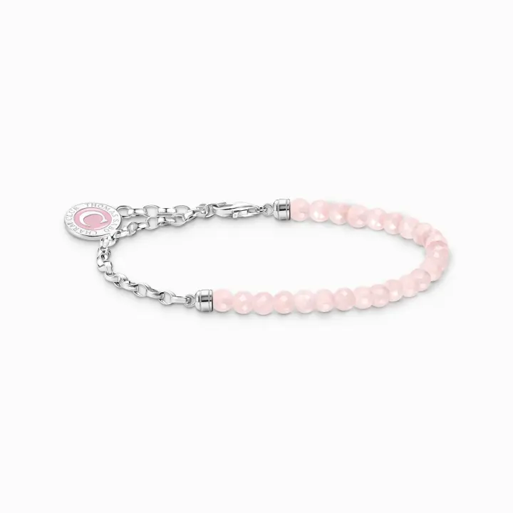 Thomas Sabo Pulsera Charm Mujer con cuarzo rosa beads y Charmista Coin plata A2130-067-9-L15V - 1