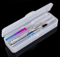 Caja De Almacenamiento Para Uñas Rectangular Doble Capa Con Herramientas De Uñas Portátil De Plástico 22cm Con Palillos Pinzas Cepillo Y Archos - details 9