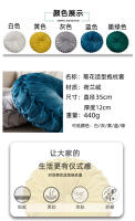 Almohada redonda de lujo ligera de color sólido para acampar, cojín para sofá o coche, almohada suave para la cintura - details 0