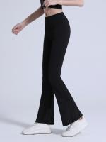 Nuevos Pantalones De Yoga Para Mujer Con Pierna Ancha Cintura Alta Levanta Glúteos Leggings Deportivos Flares Casuales Running Sueltos Con Banda Al Final - details 2