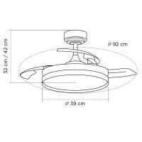 Akunadecor - Ventilador de techo modelo DOÑANA S blanco/haya motor DC 6 velocidades Tecnología Led 46W sistema CCT 4620Lm Control remoto con temporizador, luz regulable en color e intensidad, Memoria motor inverter verano/invierno ultra silencioso. - details 2