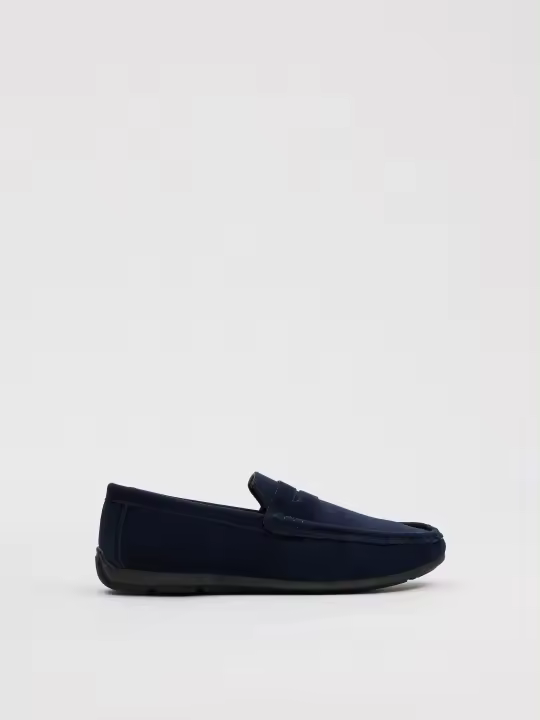 Mocasines azul marino, microfibra, diseño minimalista, flexibles, ligeros, cómodos, suela de goma estable INSIDE - 1