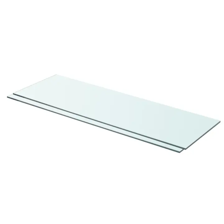 Estantes 2 unidades panel de vidrio transparente 80x25 cm - 1