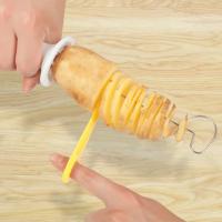 Cortador De Papas En Espiral VKTECH Manual Para BBQ Skewers Tornillo Slicer De Verduras Herramienta Para Cocina Acero Inoxidable Eco-amigable - details 3