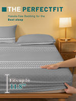 Sábana Ajustada Moderna Y Simple De Geometría Imprimida Mate Sin Almohadillas Cama Dormitorio Cobija De Cama De Poliéster 100% - details 3