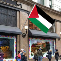 Bandera De Palestina Grande 150x90cm De Alta Calidad Poliéster Para Decoración Fiesta Del Día Nacional De Palestina - details 0