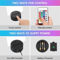 Lámparas LED 3D Luz Nocturna Con Control Remoto Inteligente Y Cable USB RGB Para Decoración De Dormitorio Regalos - details 17
