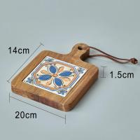 Tappetizes De Madera Estilo Japonés Creativos Antideslizantes Con Patrón Artístico Delineado Delicado Para Bebidas Tamaño Approx 10x10cm - details 0