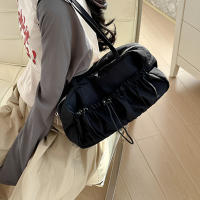 Bolso De Hombro Para Mujer Capaz De Pleated Gran Capacidad Ligero Estilo Casual Bolso De Viaje Con Cierre De Cordón - details 11