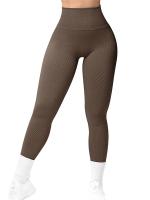 Leggings Ribbed Para Mujer Cintura Alta Sin Costuras Push up Glúteos Yoga Gimnasio Fitness Control Abdominal Running Tights - details 7