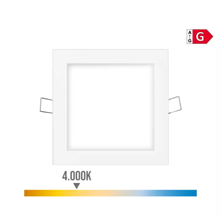 MINI DOWNLIGHT LED EMPOTRABLE CUADRADO 6W 4000K LUZ DIA. COLOR BLANCO 11,7x11,7cm EDM - 1