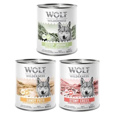 Wolf of wilderness - wet food for adult dogs 6 x 800 g with fresh chicken, high digestibility and grain-free