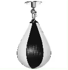Saco de boxeo SPORTNOW, saco de boxeo para adultos con rótula giratoria de 360°, bomba, bola de boxeo para montaje en pared o techo, color blanco y negro - 1
