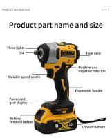 Llave De Impacto Sin Cable Dewalt DCF922 De Alta Torque Con Velocidad Variable Herramienta Eléctrica Recargable 20V Para Uso Comercial - details 11