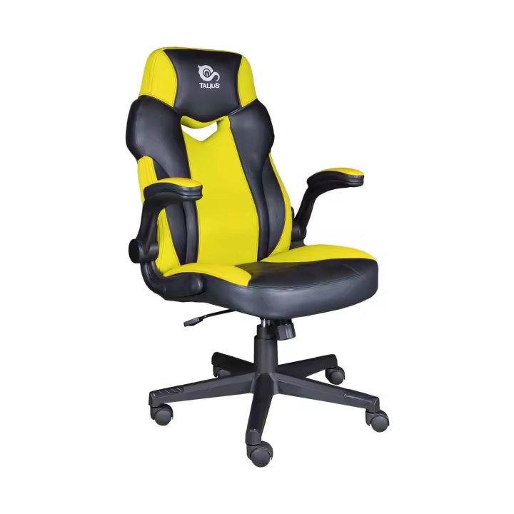 Talius silla crab gaming negr/amarill, brazos fijos, butterfly, base metal, ruedas 60mm nylon, gas c - 1