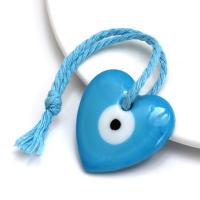 Lucky Eye Glass Drop Aceite Turco Mal De Ojo Colgante De Corazón De Mano De Fatima Para Puerta De Cuerda Tejida Joyería Para Hombres Y Mujeres Llavero De Moda - details 31