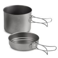 Juego De Cocina De Camping De Titanio 1100ML / 1600ML Con Manija Plegable Taza Y Olla Super Ligera Para Exterior - details 0