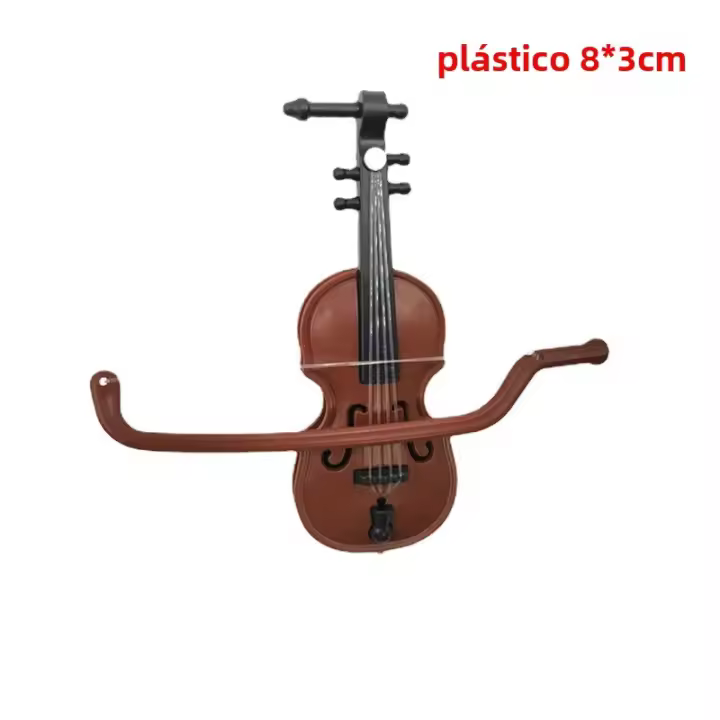 Mini Violín Muestral De Madera 8cm Adorno Decorativo Musical Instrumentos Miniatura Soporte Incluido Regalo Creativo - 1