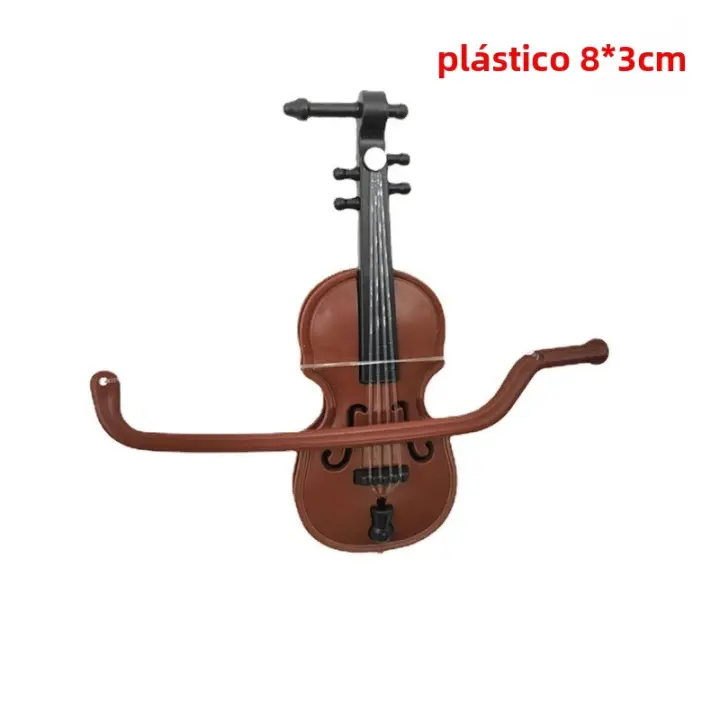 Mini Violín Muestral De Madera 8cm Adorno Decorativo Musical Instrumentos Miniatura Soporte Incluido Regalo Creativo - 1