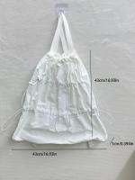 Mochila Ligera De Nylon Repelente De Agua Estilo Coreano Para Mujer Con Cuerda Blanco Mochila Deportiva Casual Para Hombres Y Mujeres - details 0