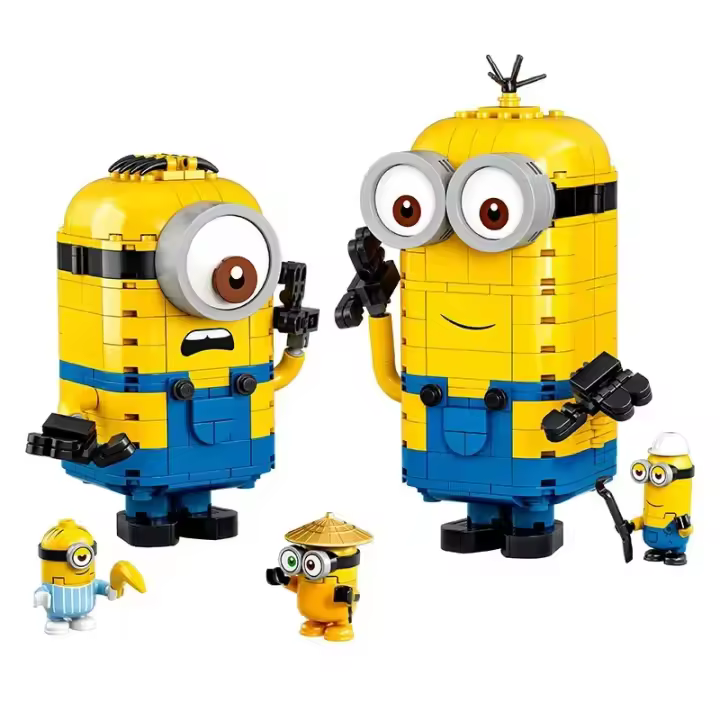 Mini Juguete De Bloques De Construcción Despicable Me Serie Juguetes De Puzle Minion Para Decoraciones Y Regalos De Cumpleaños Para Niños Edad Recomendada 3-18 Años Material ABS Plástico - 1
