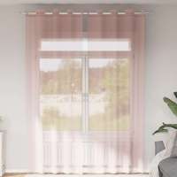 vidaXL Cortinas de gasa con ojales 2 uds en color Amarillo/Tuquesa/Rojo vino tinto y más | protección solar decorativa para ventanas hogar oficina dormitorio fácil de instalar - details 4