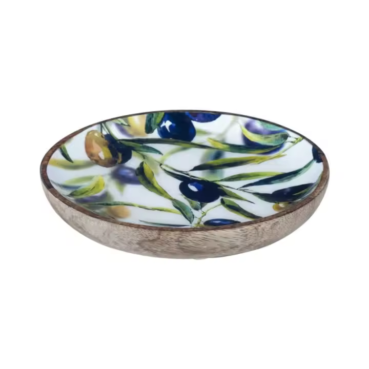 SIGNES GRIMALT Bandeja Madera Mango Diseño Aceitunas Negras 15cm Decor And Go - 1