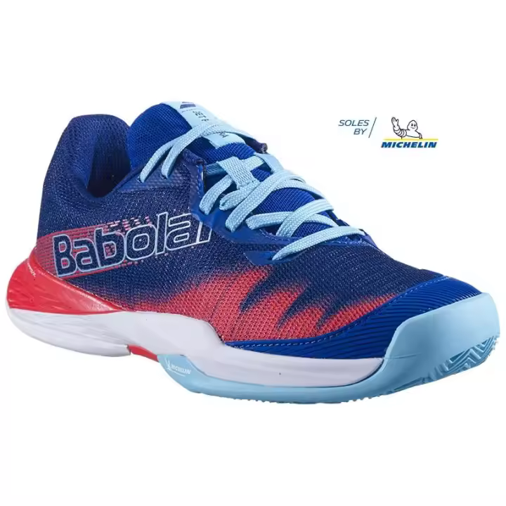 Zapatillas de Padel Babolat Premura 2 Junior Azul y Rojo Talla 40 - Calzado de Competencia - 1